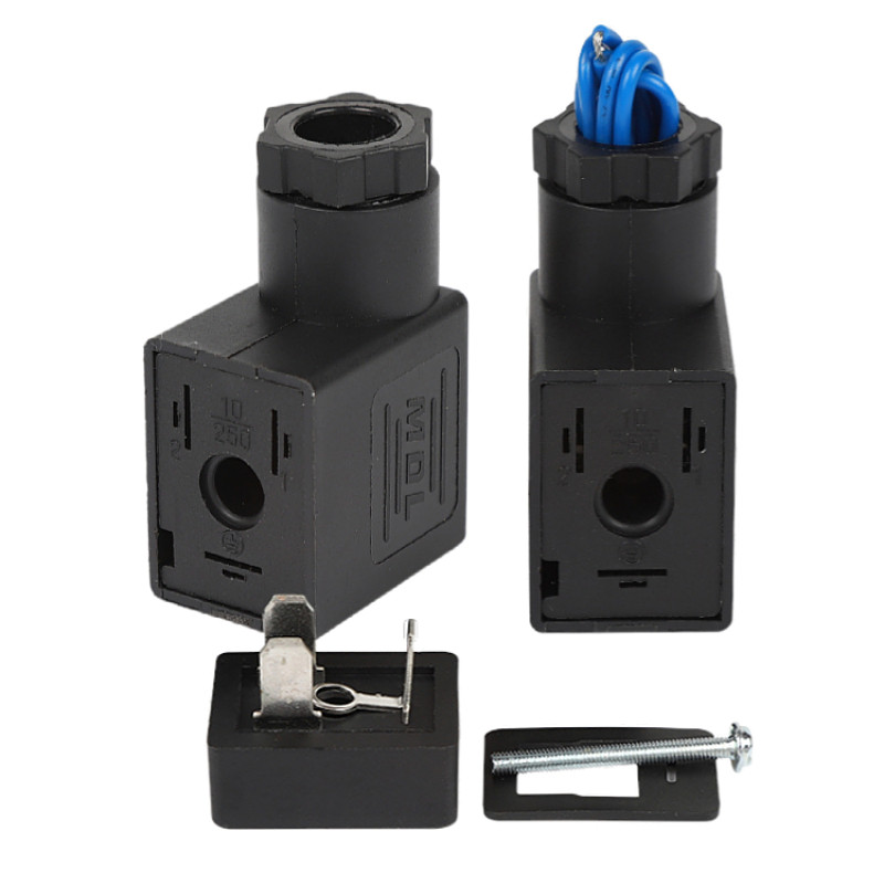 气动线圈配件DIN43650B型电磁阀插头4v210亚德客气阀插头11mmACDC