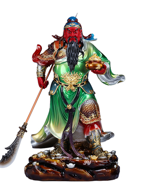 彩铜关公摆件武财神关羽关二爷人物像客厅玄关办公室乔迁开业礼品