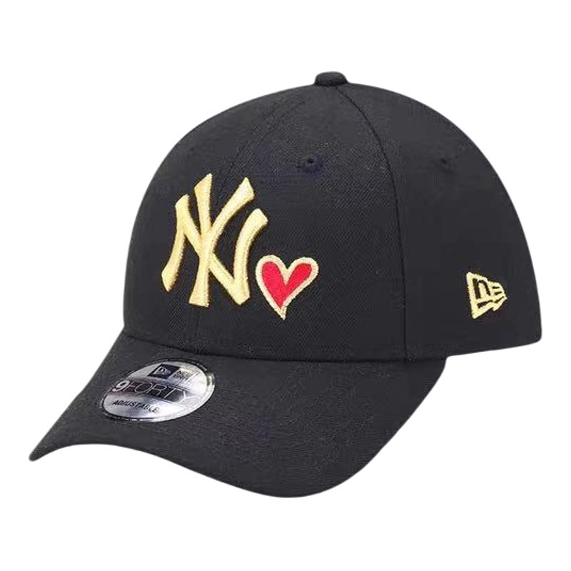 肖战王一博同款new era棒球帽MLB扬基大NY爱心弯檐调节休闲情侣帽