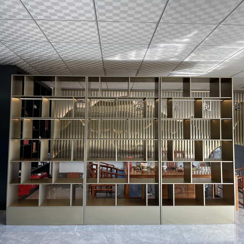 轻奢酒店不绣钢板柜玻璃白红酒柜珠宝展示柜金属不锈钢装饰茶叶柜