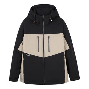 才子男装连帽羽绒服男2025秋冬新款撞色拼接保暖鸭绒休闲短款外套