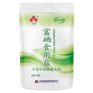 鲁晶富硒精制食用盐400g未加碘不加碘盐食用家用0添加食品用盐