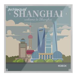 KGBOX乐高21039上海外滩城市天际线亚克力展示盒模型防尘罩透明