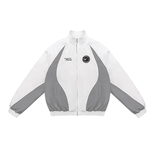 FDR 国潮美式徽章拼接加棉夹克外套男女秋冬季情侣上衣棒球服棉衣