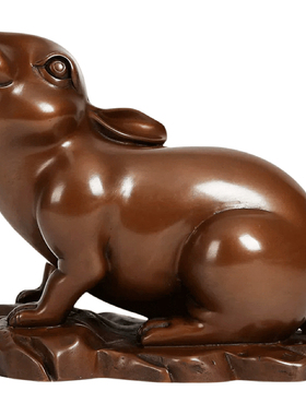 紫铜兔摆件家居客厅装饰品