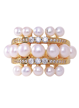 muer沐耳淡水珍珠戒指女个性小众