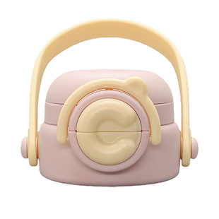 卡通儿童保温杯双饮弹跳盖子双饮杯盖吸嘴吸管带提手防漏