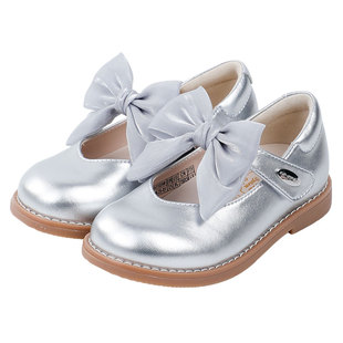 Dr.Kong江博士2025秋季婴幼儿单鞋礼仪鞋银色女童皮鞋宝宝公主鞋