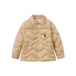 TeenieWeenie Kids小熊童装舒适男童简约休闲风短款翻领羽绒服