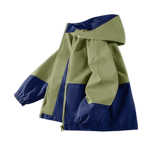 真维斯童装男童冲锋衣大童防风防水秋装加绒外套儿童秋冬款夹克男