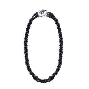 SUDROV素觉项链小众轻奢黑色尖晶石水晶颈链锁骨链生日新年礼物