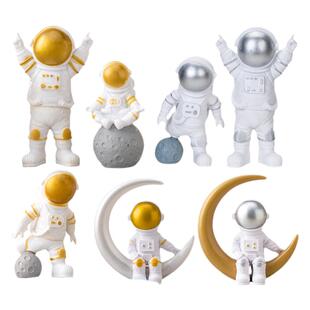 宇航员蛋糕摆件宇宙飞船宝宝周岁星球插件航天飞机火箭太空人摆件