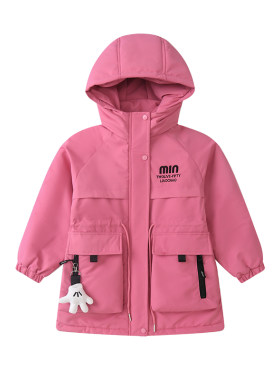 女童棉服冬装外套加绒加厚中长款