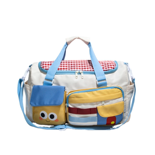 撞色短途旅行包女大容量可爱手提斜挎包旅游包干湿分离待产收纳包