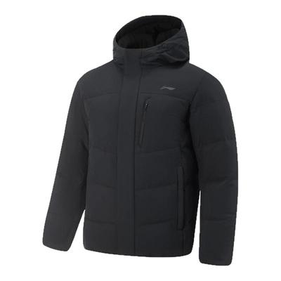 李宁保暖防风连帽男子羽绒服