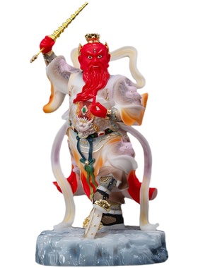 王灵官神像王天君彩绘供奉汉白玉
