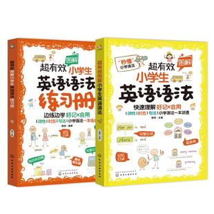 全2册 超有效图解小学生英语语法+练习册6-12岁小学英语新课程标用专项训练 二三四五六年级儿童英语真题图解小学英语语法真题练习