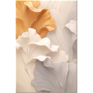 奶油风客厅装饰画抽象艺术银杏落地画沙发背景墙壁画大气玄关挂画