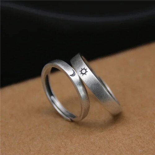 Sun Moon Couple Rings Set Open Adjustable Ring Eachother Lov