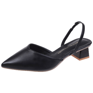 法式中跟包头凉鞋2026新款春季仙女温柔晚晚风配裙子粗跟后空单鞋