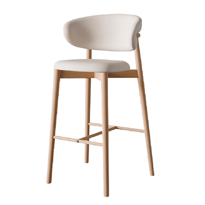 北欧实木餐椅胡桃色吧台椅