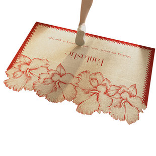 新款入户门地垫玄关地垫红色喜庆门口地毯可裁剪防滑耐磨丝圈地垫