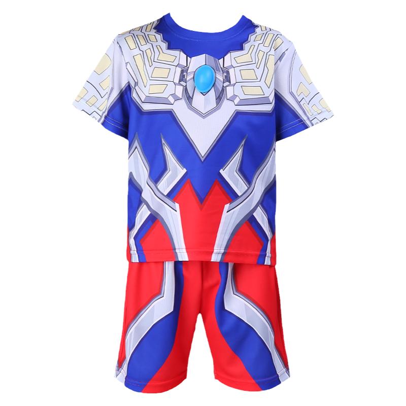 格丽乔奥特曼衣服亮片服装短袖男孩春秋夏季儿童套装赛罗女童衣服