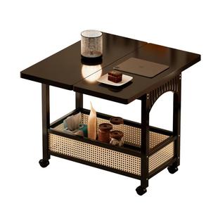 实木边几折叠桌客厅可移动沙发小桌子茶几卧室家用收纳储物小推车
