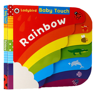 英文原版正版 Baby Touch Rainbow 大开本 纸板 触摸书 操作概念儿童启蒙绘本小瓢虫彩虹桥ladybird儿童绘本 阅读 启蒙认识颜色