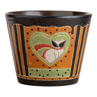 景德镇复古手作马克杯粗陶蛋形杯釉下彩手握杯拿铁咖啡杯拉花茶杯