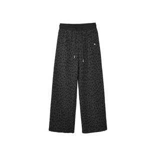 新贵老钱！~加绒深色豹纹休闲裤女秋冬松弛两穿束脚抽绳阔腿长裤