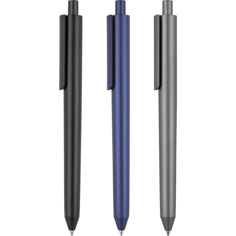 黑色金属签字笔pigra重手感按动
