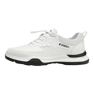 爱登堡头层牛皮休闲鞋男士英伦皮鞋秋季款高端商务软底百搭小白鞋