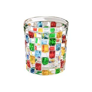 墨色彩色ins风玻璃杯子女生高颜值水杯家用设计小众威士忌啤酒杯