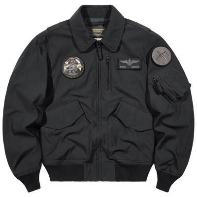 魔术贴徽章翻领飞行员夹克外套
