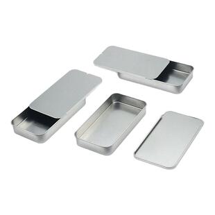 推拉小铁盒滑盖耳钉桌上首饰戒子盒抽屉收纳盒小物件化妆品随身盒