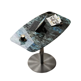 意式极简天然大理石升降旋转边几客厅沙发茶几奢石洽谈小桌子角几