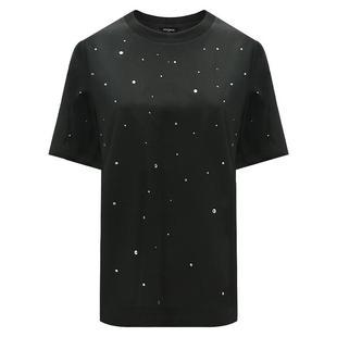 预售COCOBELLA[璀璨星河]手工烫钻正肩短袖T恤舒适棉感上衣TS3010