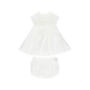 Bonpoint法国小樱桃童装婴儿宝宝桑蚕丝满月连身裙套装BP法式裙