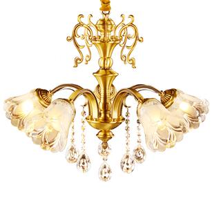 奥灯欧式全铜灯水晶吊灯磨砂灯罩朝下吊灯餐厅卧室书房间灯具9325