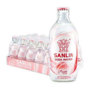 三麟苏打水无糖气泡水白桃味苏打水335ml*24瓶整箱1件装
