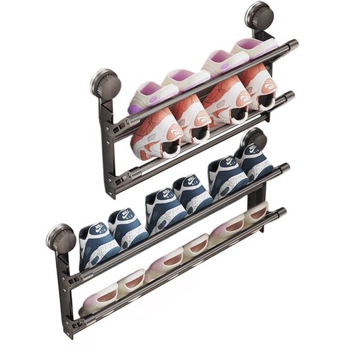 磁吸门后鞋架壁挂式家用防盗门免打孔入户门上浴室拖鞋收纳置物架