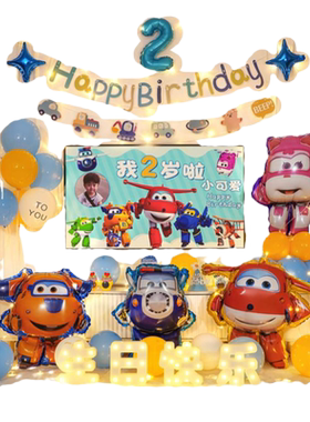 超级飞侠生日主题布置背景墙