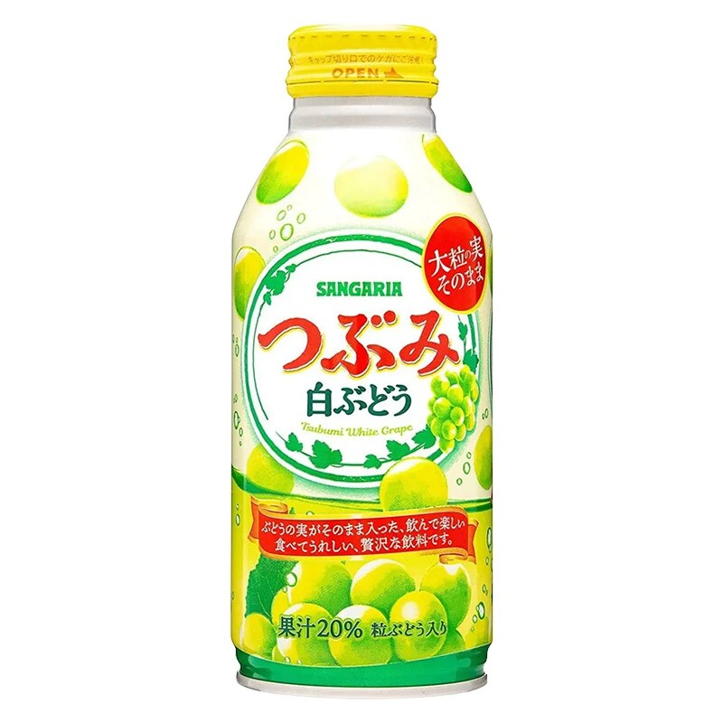 日本进口SANGARIA三佳利青葡萄果粒果汁饮料休闲饮品铝罐装
