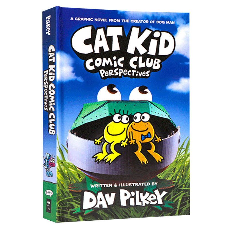 送音频英文原版进口Cat Kid Comic Club 小彼蒂的漫画俱乐部2  儿童英语趣味性阅读桥梁章节书Dog Man神狗侦探同作者dogman