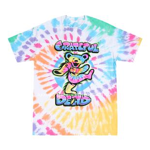 正版Grateful Dead感恩而死乐队小熊vintage摇滚短袖扎染T恤o现行