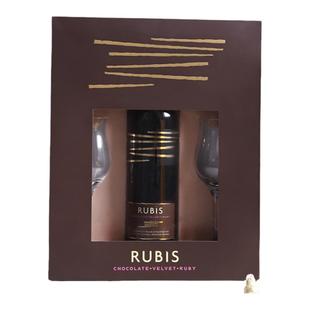 送手提袋礼盒版英国rubis柔必思巧克力甜红葡萄酒送人礼物生日酒