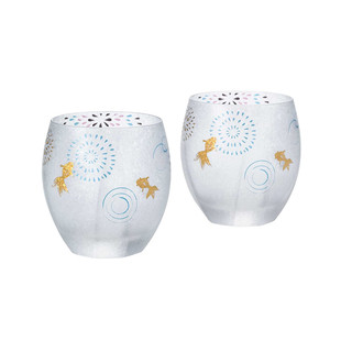 日本aderia石冢硝子丸纹樱花磨砂啤酒杯威士忌杯玻璃杯新婚礼盒装