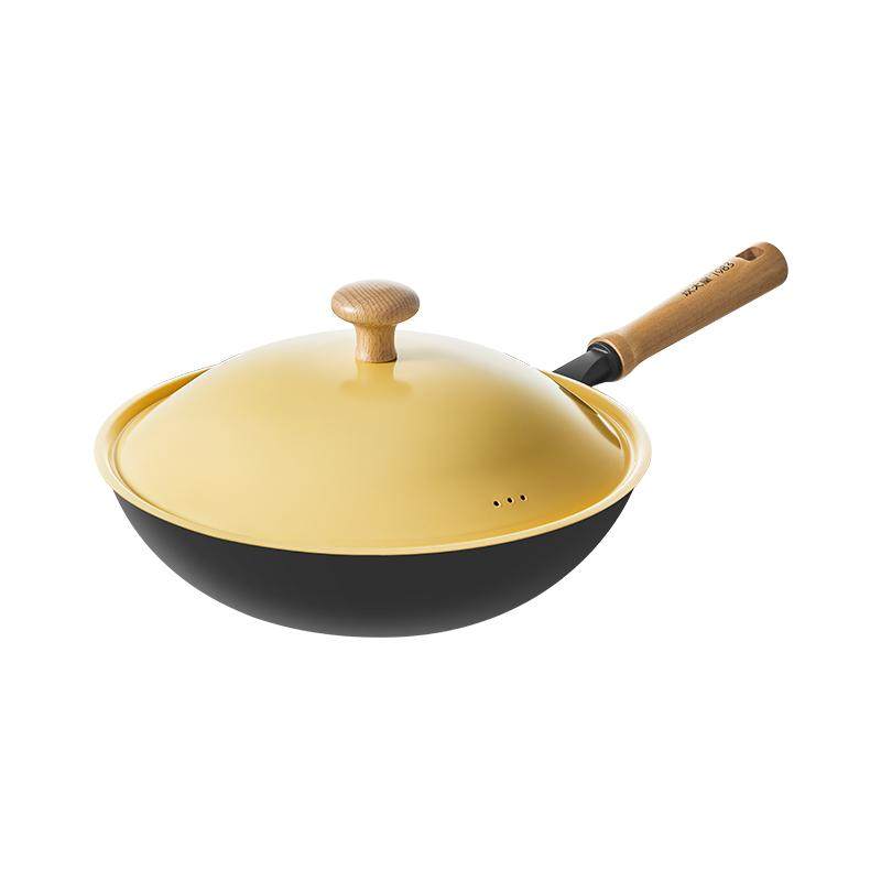 炊大皇铁锅炒菜锅家用无涂层电磁炉燃气灶专用免开锅不锈不粘炒锅