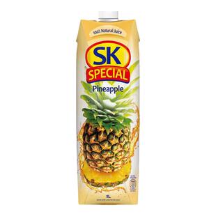 塞浦路斯进口SK果汁菠萝汁1L*4无添加凤梨汁饮料调酒美式咖啡商用